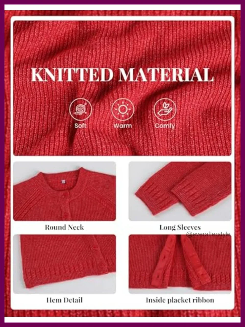 Women's Chunky Knit Open Front Cardigan Button Down Cable Long Sleeve